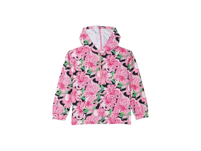 Lilly Pulitzer Mini Kamillie Hoodie (toddler/little Kid/big Kid) Girl's Sweatshirt Onyx Party All The Time Luxletic