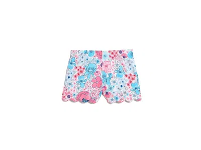 Lilly Pulitzer Mini Leva Shorts (toddler/little Kid/big Kid) Girl's Shorts Resort White: Xl (12-14 Big Kid) 3 In Blue
