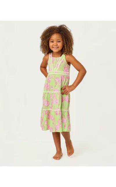 Lilly Pulitzer Mini Pollie Midi Dress (toddler/little Kid/big Kid) Girl's Dress Pistachio Macaron Alina : Xl (12-14 In Multi