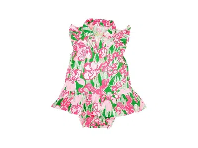 Lilly Pulitzer Kids' Mini Riegan Infant Dress (infant) Girl's Dress Putting Green Hannah : 12-18 Months, Cotton In Multi