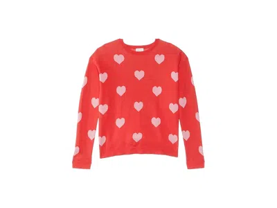 Lilly Pulitzer Mini Tensley Sweater (toddler/little Kid/big Kid) Girl's Sweater Rococo Red Hearts Jacquard: Md (6-7