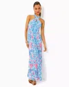 Lilly Pulitzer Montecito Halter Maxi Dress In Multi Naut Today Engineered Knit Maxi Dress
