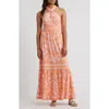 Lilly Pulitzer ® Montecito Mixed Print Cross Neck Maxi Dress