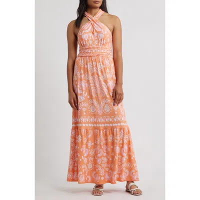 Lilly Pulitzer ® Montecito Mixed Print Cross Neck Maxi Dress