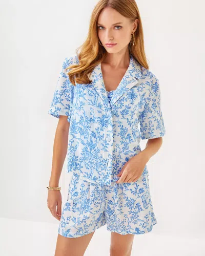 Lilly Pulitzer Montee Shirt Cover-up In Resort White Tall Tales