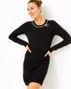 Lilly Pulitzer Morgen Sequin Sweater Dress In Black Metallic