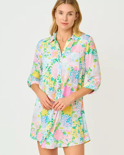 Lilly Pulitzer Natalie Shirt Dress Cover Up In Multi Lilly Garden