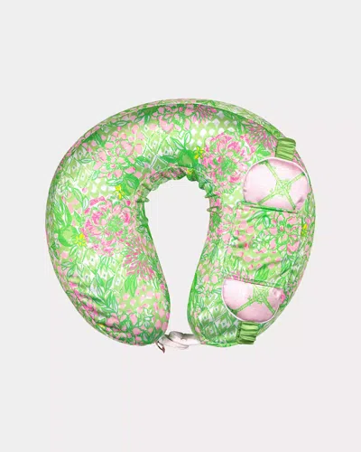 Lilly Pulitzer Neck Pillow And Eye Mask Set In Fauna Green Lime Feeling Good Accessories Small