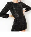 Lilly Pulitzer Nicoline Long Sleeve Romper In Noir Treasure Box Sequin Knit