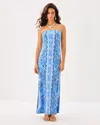 Lilly Pulitzer Noa Strapless Maxi Dress In Jacaranda Blue Knotty Nice Engineered Knit In Blue