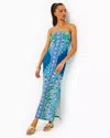 Lilly Pulitzer Noa Strapless Maxi Dress In Barton Blue Seacret Escape Engineered Knit Dress