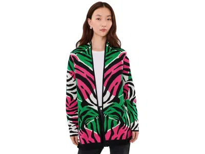 Lilly Pulitzer Noble Jacquard Cardigan Women's Sweater Coconut Oversized Big Irv Jacquard: Md, Cotton In Blue