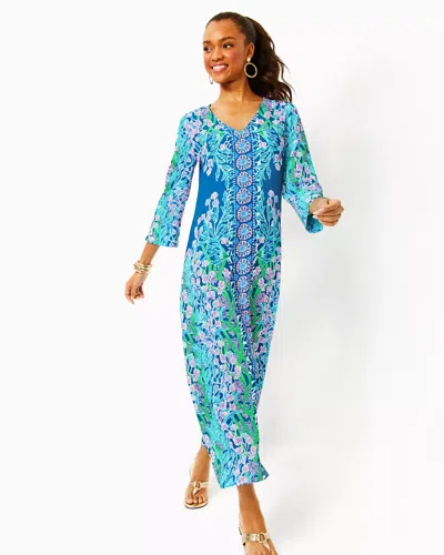 chinese dress ladies Lilly Pulitzer Women's Malone Maxi Dress, Las Olas Aqua Strong Current Sea  at Amazon Women's Clothing store