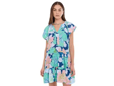Lilly Pulitzer Norella Linen Dress Women's Dress Starlight Navy Tennessees Hibiscus: Sm In Multi