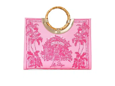 Lilly Pulitzer Oasis Canvas Tote Handbags Lipstick Pink: One Size