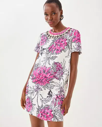 Lilly Pulitzer Olive Beaded Stretch Shift Dress In Multi