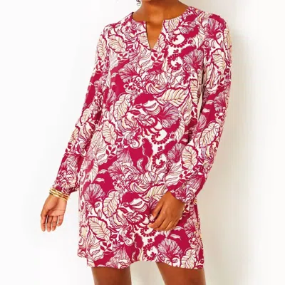 Lilly Pulitzer Olivine Dress In Poinsettia Red Island Vibes In Purple