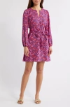 Lilly Pulitzer ® Olivine Long Sleeve Belted Shift Dress In Passion Fruit Pink