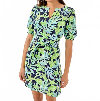 LILLY PULITZER OLIVINE SHORT DRESS IN SAPPHIRE POOL