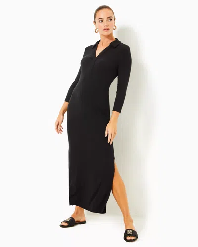 Lilly Pulitzer Ollie Maxi Polo Dress In Noir