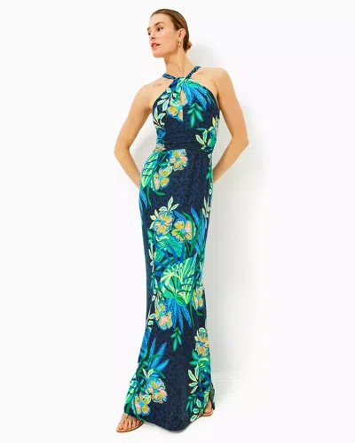 Lilly Pulitzer Orla Halter Maxi Dress In Multi The Hottest Spot Oversized  Engineered Kn | ModeSens
