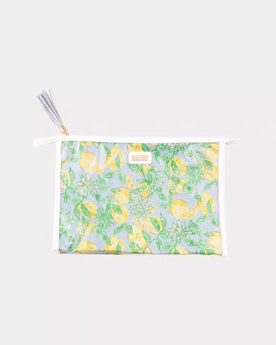 Lilly Pulitzer Oversized Pouch In Bluette Make Lemonade