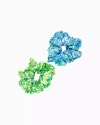 Lilly Pulitzer Oversized Scrunchie Set In Hydra Blue Dandy Lions