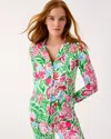 Lilly Pulitzer Pajama Knit Button-up Top In Green
