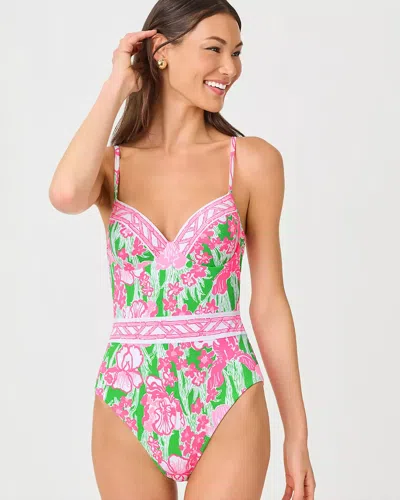 Lilly Pulitzer Palma One Piece Swimsuit In Putting Green Hannah Golf In Multi