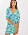 Lilly Pulitzer Parigi Skort Romper In Sunwashed Blue Plumes In Bloom