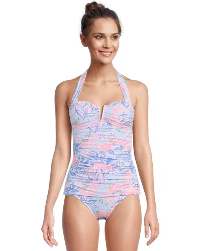 Lilly Pulitzer Peggi Tankini Top Women's Multi Floral Tie Back Halter Jdm2549