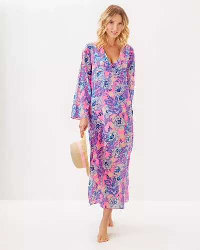 Lilly Pulitzer Perry Long Sleeve Maxi Cover-up In Multi Totally Koalafied
