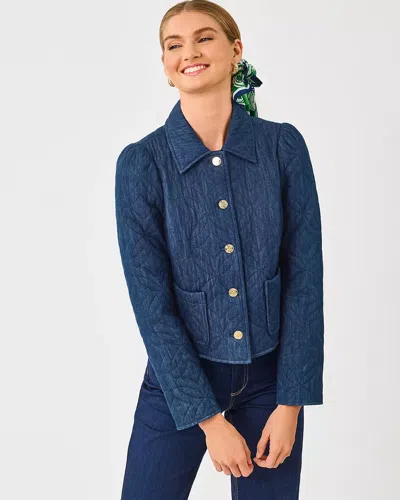 Lilly Pulitzer Peyser Quilted Denim Jacket In Blue