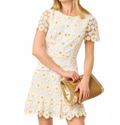 Lilly Pulitzer Peyton Skirted Romper In Resort White Fresh As A Daisy Lace In Multi