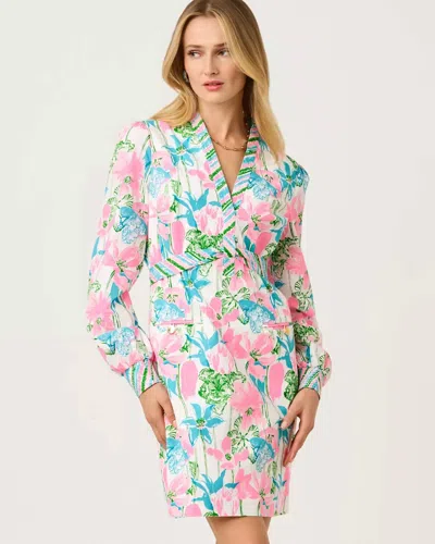 Lilly Pulitzer Phillipa V-neck Stretch Dress In Resort White Viney Liney In Multi