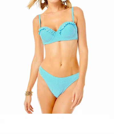 Lilly Pulitzer Pico High Cut Bikini Bottom In Cumulus Blue In Multi