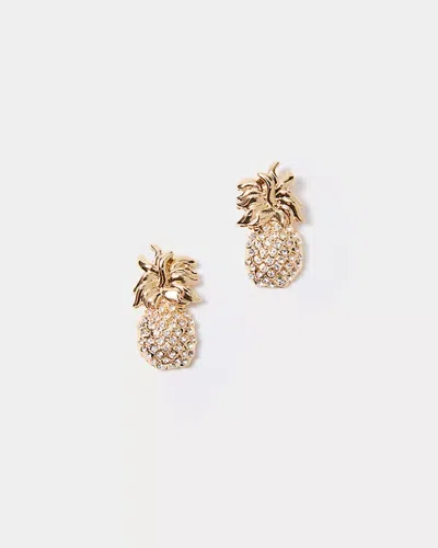 Lilly Pulitzer Pineapple Stud Earrings In Gold