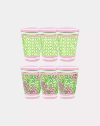Lilly Pulitzer Pool Cups In Fauna Green Lime Feeling Good Accessories Small