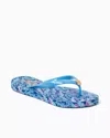 Lilly Pulitzer Pool Flip Flop In Barton Blue Star Gazing Shoe