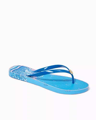 Lilly Pulitzer Pool Flip Flop In Lunar Blue A Lil Nauti Engineered Flip Flop