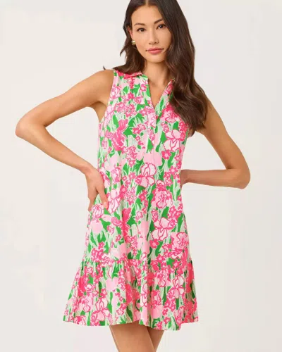 Lilly Pulitzer Riegan Dress In Putting Green Hannah In Animal Print