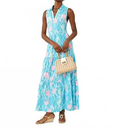 Lilly Pulitzer Riegan Maxi Dress In Capri Blue Shelden