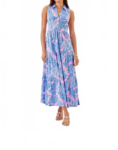 LILLY PULITZER RIEGAN MAXI DRESS IN CONCH SHELL PINK UP SCALE