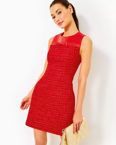 Lilly Pulitzer Ritzy Boucle Shift Dress In Rococo Red Fiesta Boucle