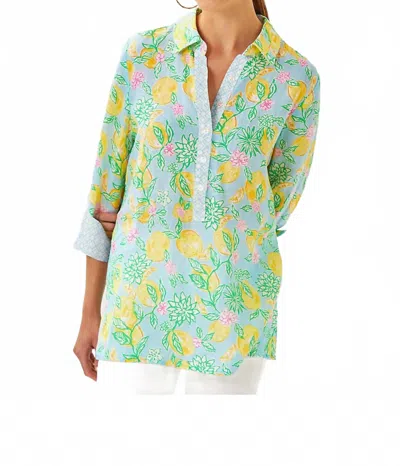 Lilly Pulitzer Riverlyn Tunic Top In Make Lemonade In Multi
