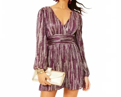 Lilly Pulitzer Riza Long Sleeve Romper In Mulberry In Red