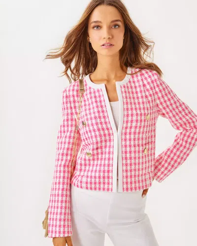 Lilly Pulitzer Rohana Boucle Jacket In Rousseau Pink Charming Check Boucle