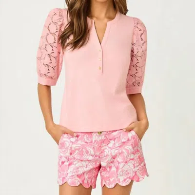 Lilly Pulitzer Ronson Eyelet Knit Top In Pink Muse