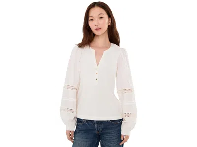 Lilly Pulitzer Ronson Long Sleeve Knit Top Women's Clothing Coconut: Xs, Cotton/modal/spandex In Neutral