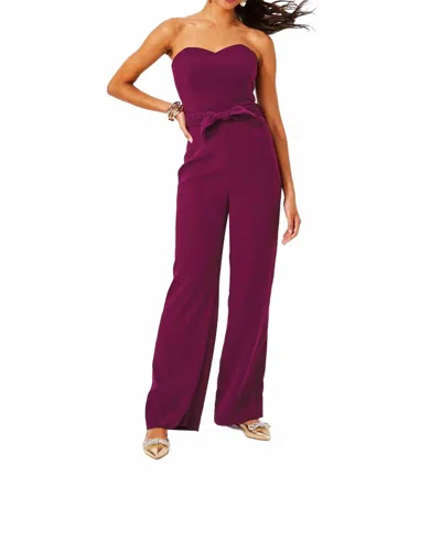 Lilly Pulitzer Rosalie Strapless Jumpsuit In Amarena Cherry In Purple